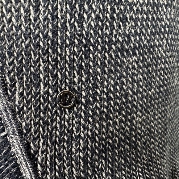 Lululemon Vestigan Chunky Rib Knit Open Sweater Cardigan 6 Navy Thumb Holes Rib - Picture 12 of 14